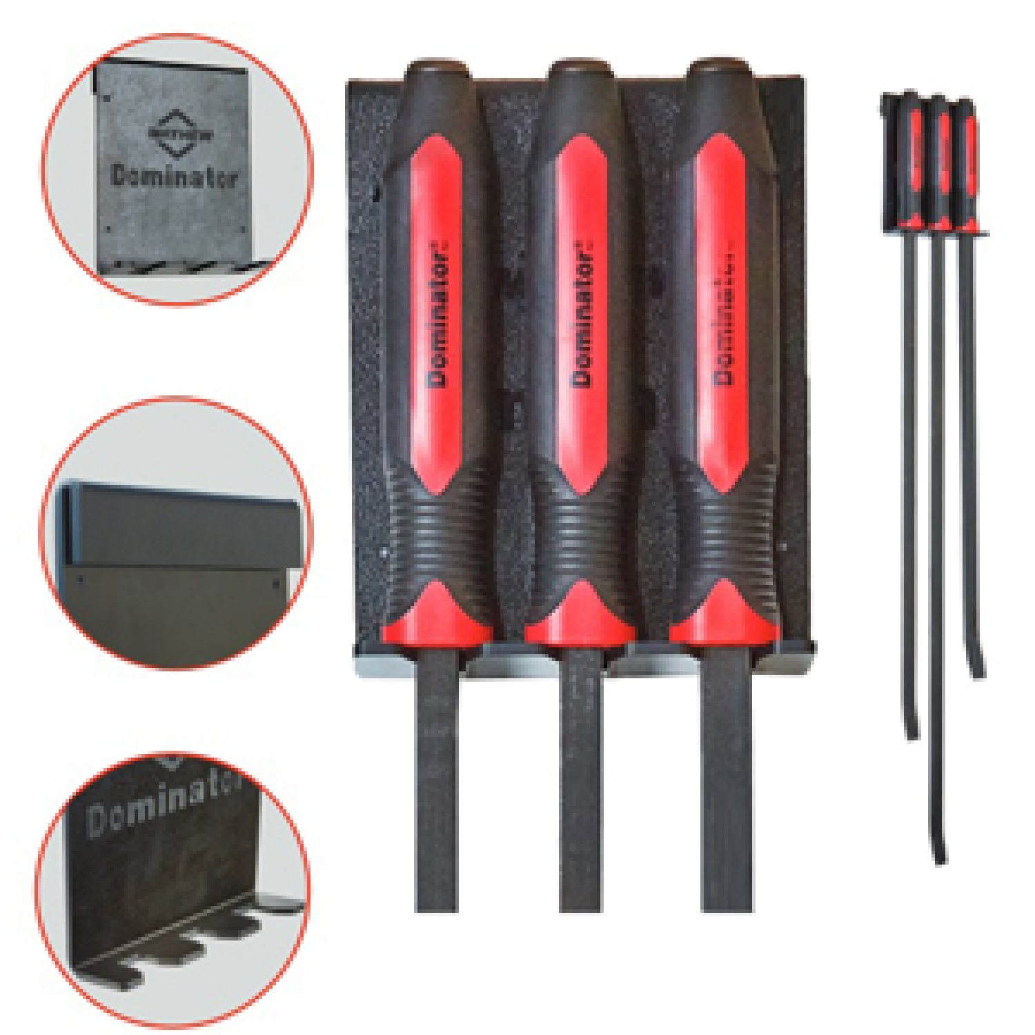 Mayhew Steel 14068 3-Piece Heavy Duty Long Pry Bar Set with Storage Rack - Perfect for Automotive Repair, Construction, and Demolition Work