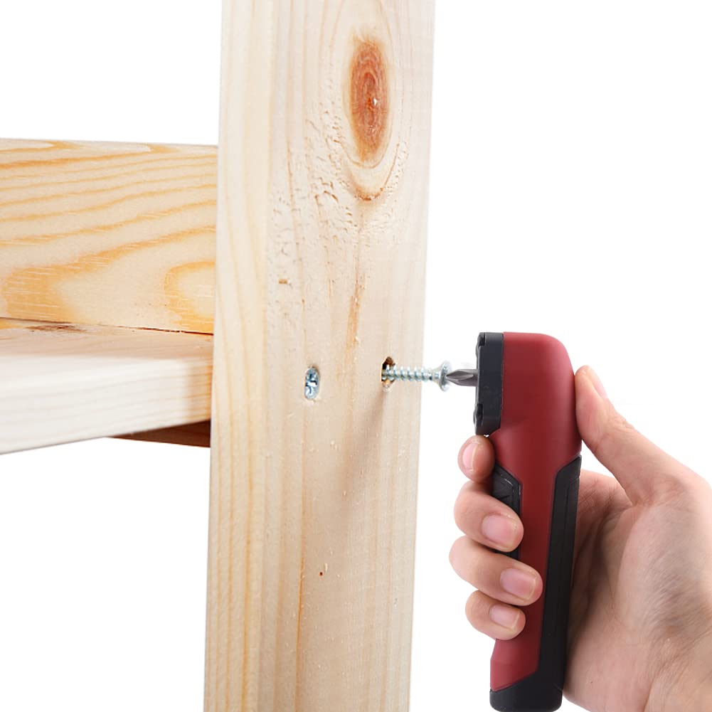 90 Degree Right Angle Drill Attachment - Electric Screwdriver Adapter with Socket Holder | Perfect for Tight Spaces, DIY Repairs & Professional Use (Red)