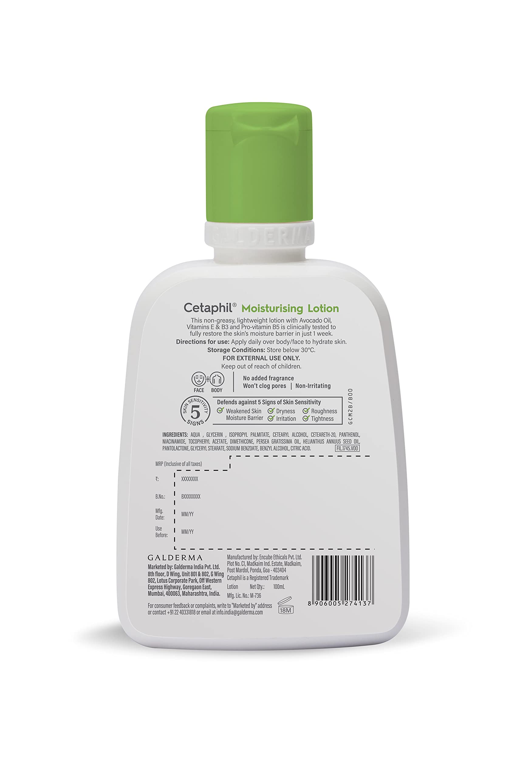 Cetaphil Moisturizing Lotion for Dry & Sensitive Skin, 100ml (Pack of 3) | Fragrance-Free Daily Hydrating Body Lotion | Perfect for Face, Hands & Body Care - Home, Office & Travel Use