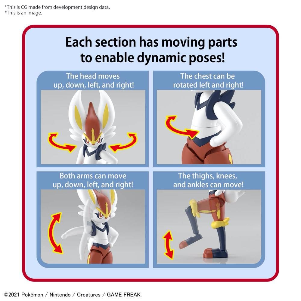 Bandai Pokemon Cinderace (Aceburn) Model Kit - Buildable Action Figure for Collectors & Fans - Perfect for Display, Gifts & Anime Battles
