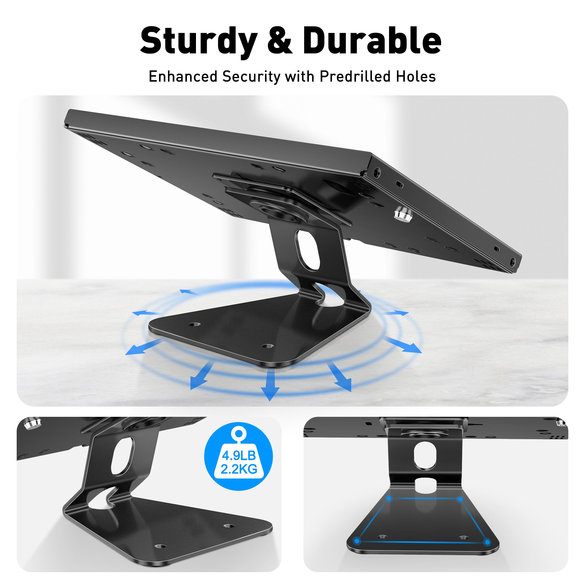 Secure Anti-Theft Tablet Kiosk Stand with Locking Mechanism (TH 328B/W) - Perfect for Retail Stores, Restaurants & Public Spaces