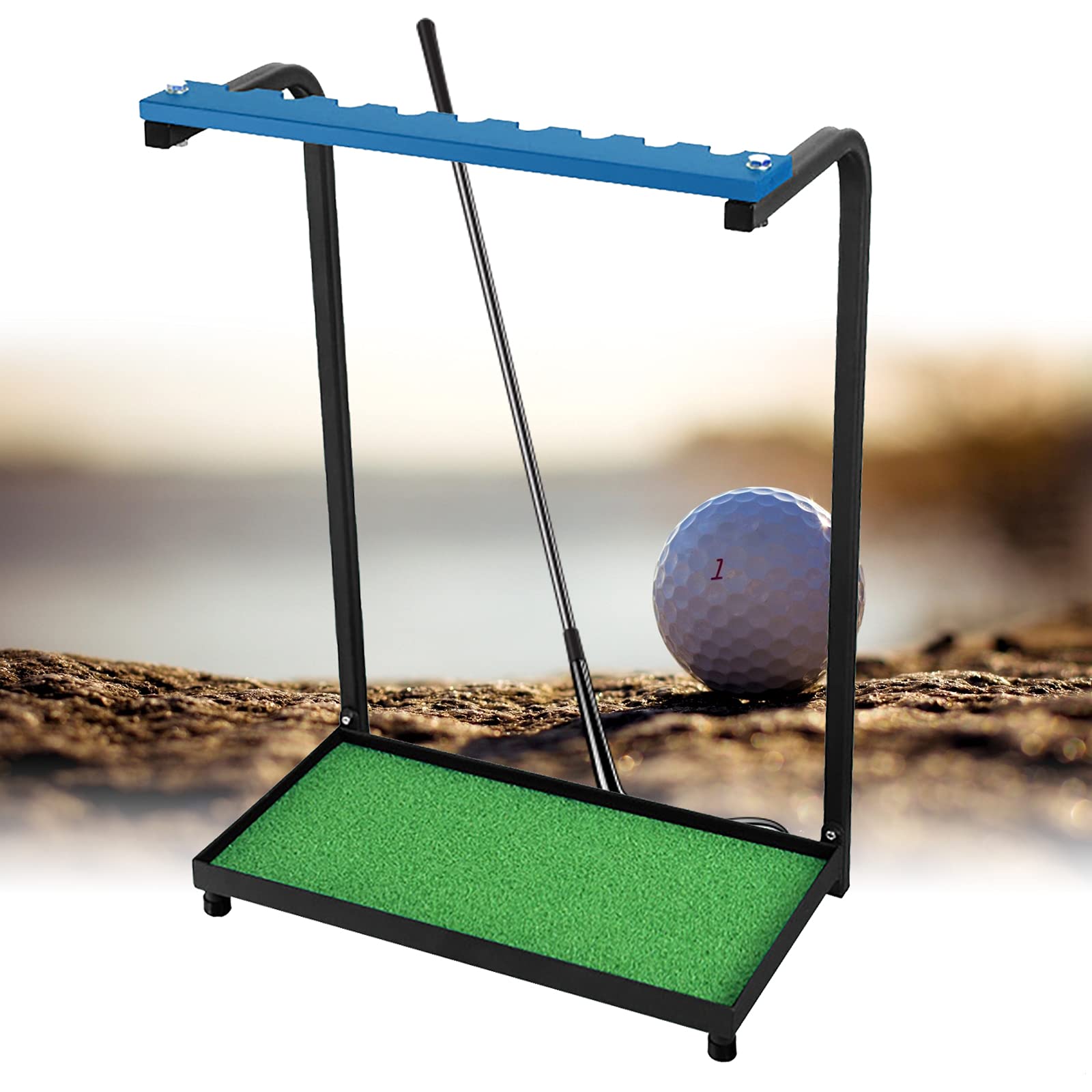 Premium 9-Hole Golf Club Organizer Rack - Heavy Duty Metal Golf Putter Holder Stand for Golf Club Sets Storage | Perfect for Home, Garage & Golf Course Equipment Organization
