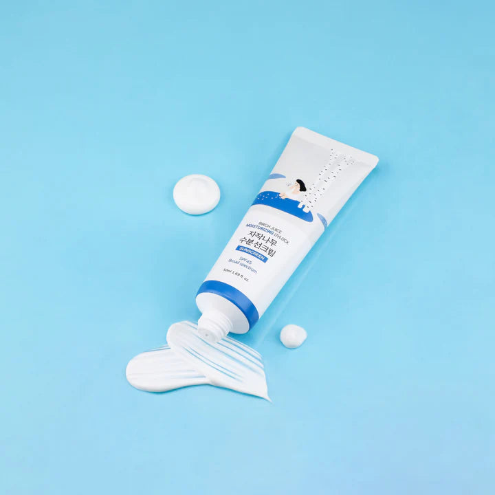 Round Lab Birch Juice Moisturizing Sun Cream SPF50+ PA++++ - 50ml UV Protection Face Sunscreen for Daily Use - Hydrating & Brightening for All Skin Types - Perfect for Outdoor Activities & Daily Skincare Routine