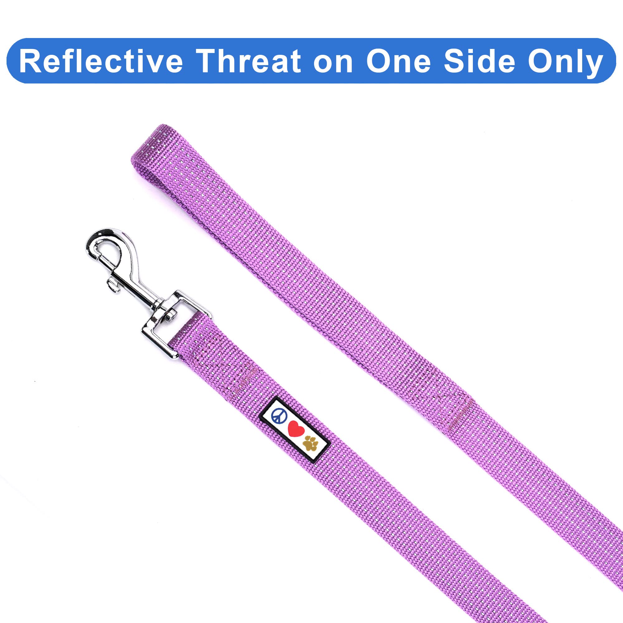 Pawtitas 6 FT Reflective Dog Leash with Comfortable Handle - Heavy Duty Pet Training Lead for Medium Dogs, Highly Visible Safety Threads (Also Available in 4 FT) - Perfect for Night Walks, Jogging & Outdoor Adventures