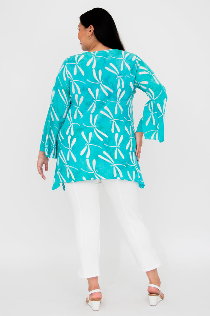 Dorothy Top - Flowy Summer Blouse with Dragonfly Print | Casual Wear, Beach Outfit & Boho Fashion