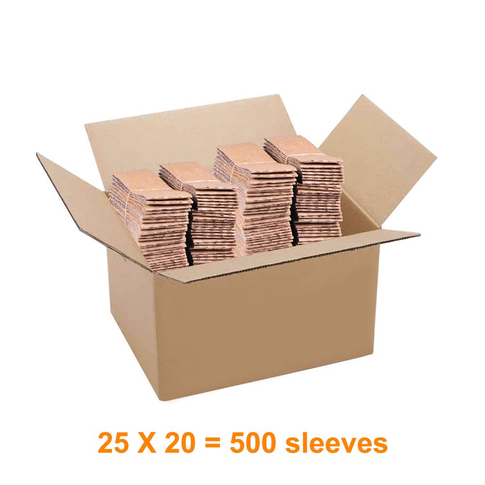 500 Count Disposable Corrugated Coffee Cup Sleeves - Kraft Paper Heat Insulating Sleeves for 12,16,20,22,24 oz Hot Drinks | Perfect for Coffee Shops, Offices & Takeout Services