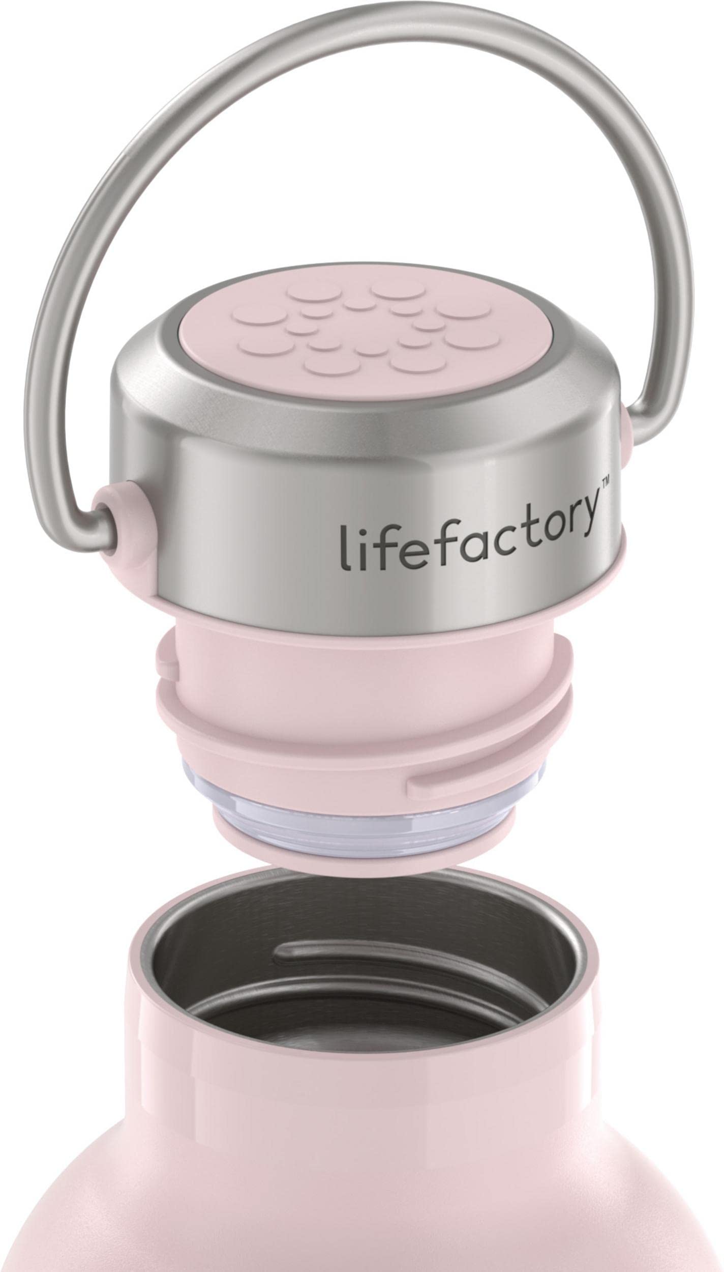 LifeFactory Stainless Steel Vacuum-Insulated Water Bottle - 20oz, Desert Rose - Perfect for Gym, Hiking & Outdoor Activities
