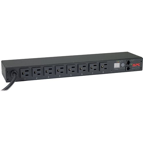 APC AP7800B 1U Rack Mount PDU - Metered Power Distribution Unit, 15A, 100-120V, (8) 5-15R Outlets - Ideal for Server Racks, Data Centers & Network Equipment Power Management
