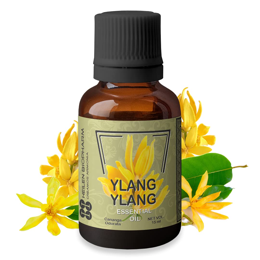 Heilen Biopharm Ylang Ylang Essential Oil - 15ml Pure Therapeutic Grade for Skin Care, Aromatherapy, Massage & Stress Relief | Natural Fragrance for Diffusers, Bath & DIY Beauty Products