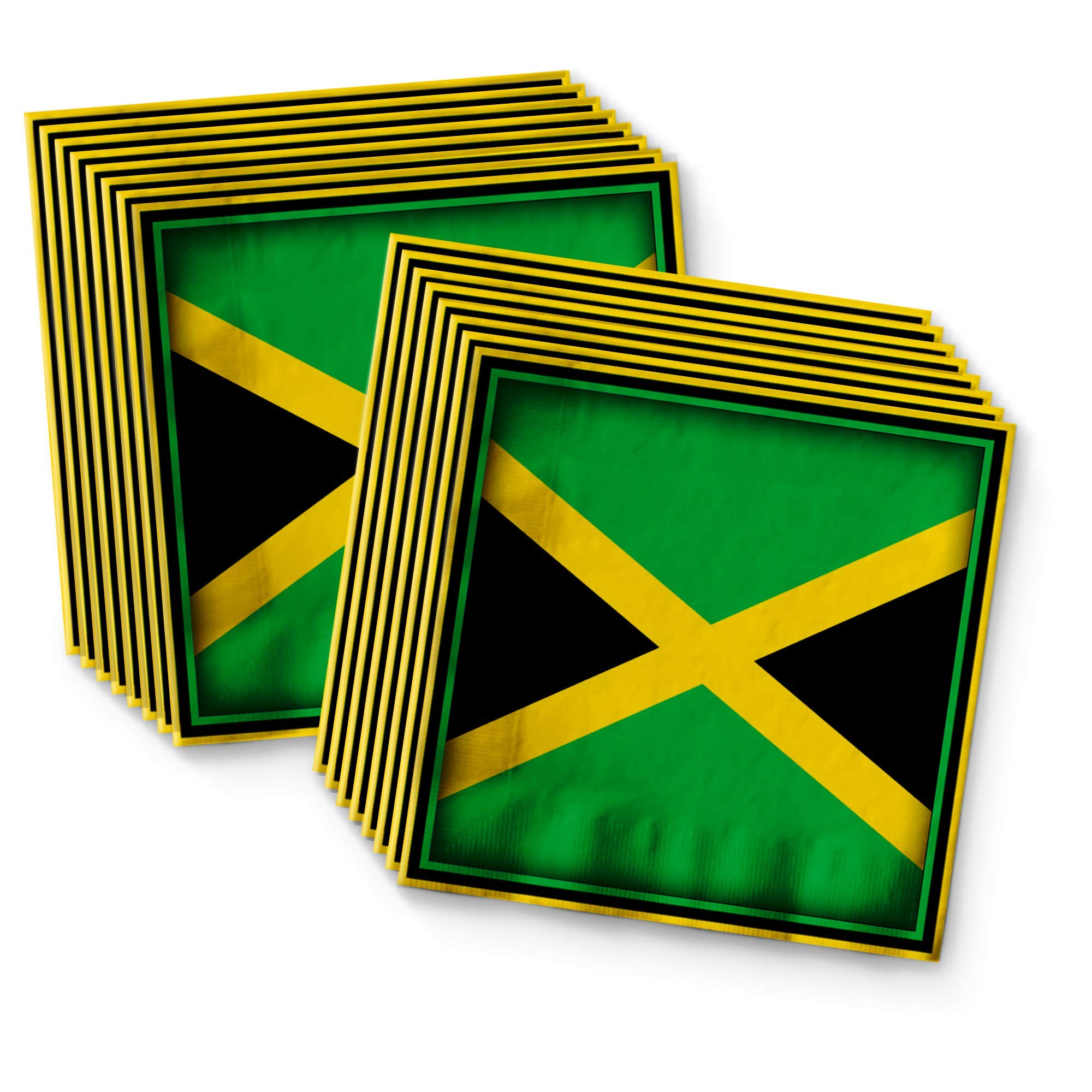 Jamaican Flag Themed Party Supplies Set - 16-Piece Tableware Kit with Plates, Napkins & Cups for Jamaica Birthday Celebrations & Caribbean Events
