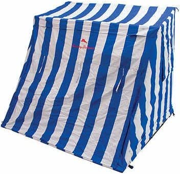 Rio Brands Beach Sun Shelter - Portable Shade Tent for Beach, Camping & Outdoor Activities - UV Protection Blue & White Striped Canopy - Perfect for Family Picnics, Backyard Relaxation & Summer Travel