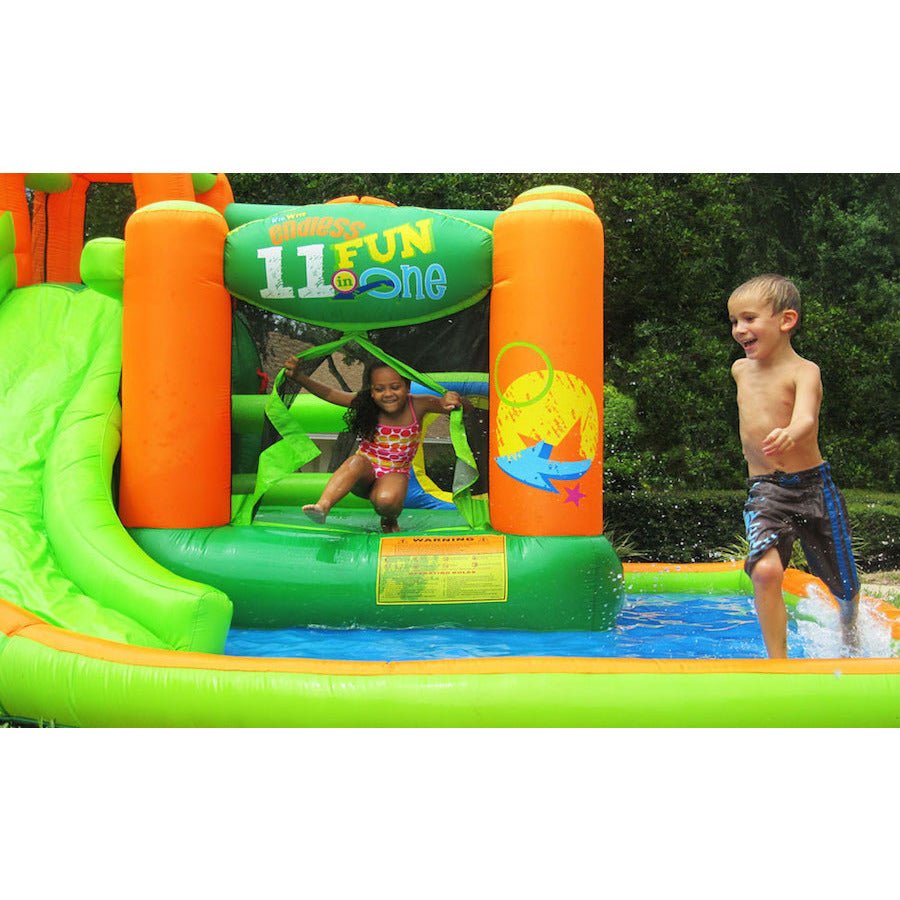 KidWise 11-in-1 Inflatable Bounce House with Water Slide - Outdoor Play Set for Kids Birthday Parties, Backyard Fun & Summer Water Activities