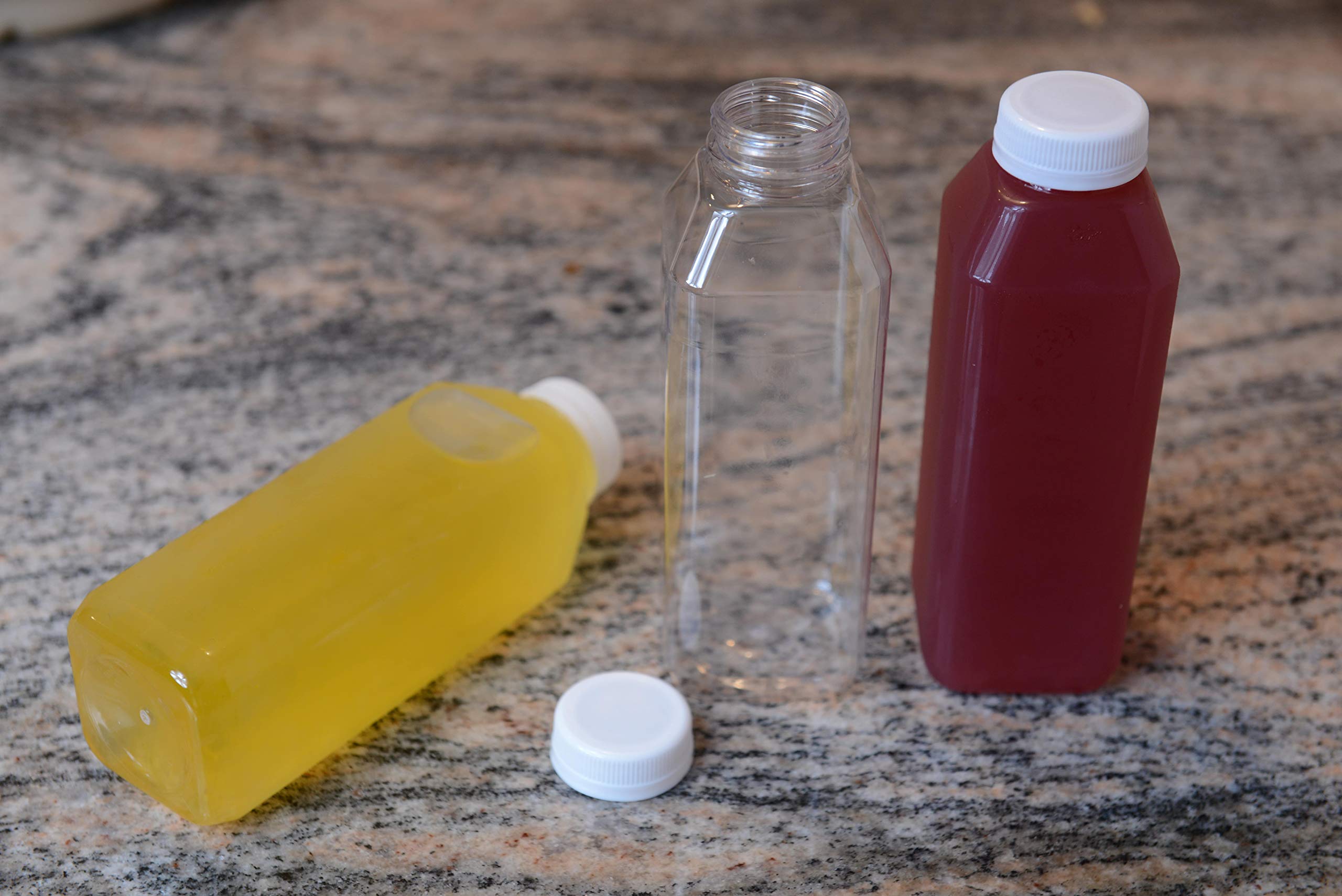 [160 Pack] 16oz Clear Plastic Juice Bottles with Tamper Evident Caps - BPA-Free Smoothie & Drink Containers for Juices, Milk, Meal Prep, Picnics & Party Favors - EcoQuality Reusable Food Storage Bottles for Home, Cafe & Commercial Use