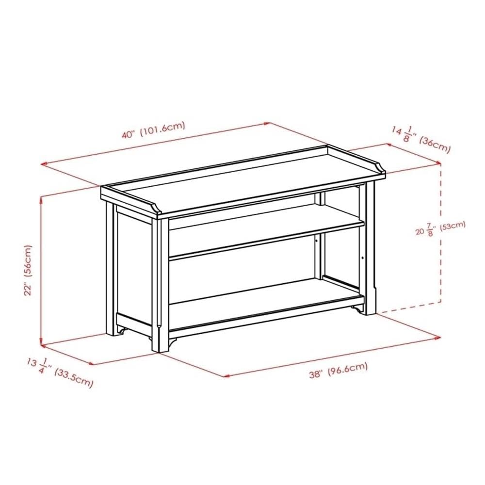 Pemberly Row Solid Wood Storage Bench with 3 Foldable Baskets - Walnut/Black - Entryway, Living Room, Bedroom Organizer - Perfect for Shoes, Blankets & Toys Storage