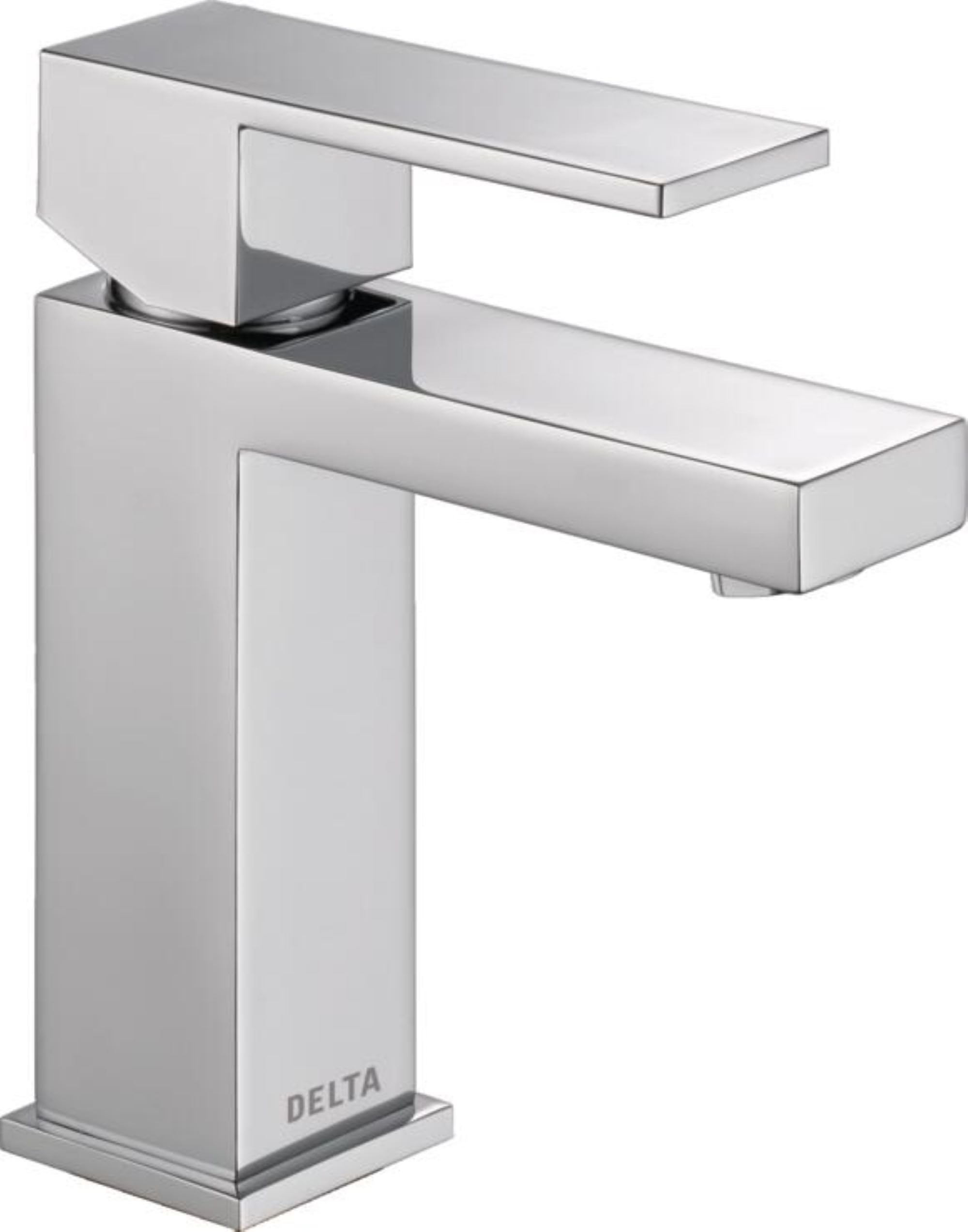 Delta 567LF-HGM-PP Modern Single Hole Bathroom Faucet - Chrome Finish, Single Handle, 0.5 GPM Water-Saving Design with Push Pop-Up Drain Assembly - Perfect for Bathroom Sink, Vanity, and Powder Room Upgrades