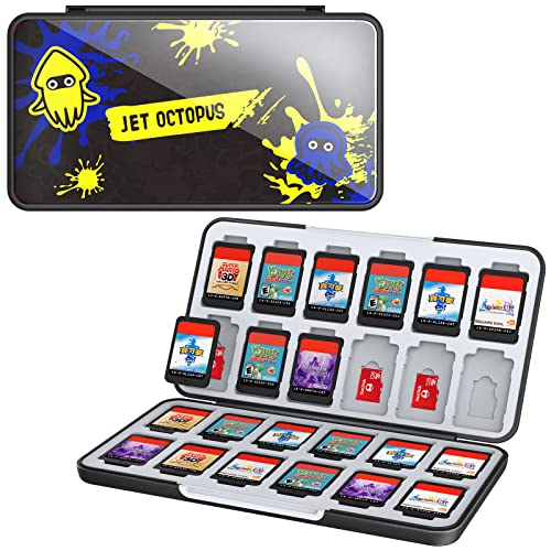 Premium Nintendo Switch Game Case for Switch, Switch OLED & Switch Lite - 24 Game Card & 24 Micro SD Card Slots - Portable Travel Storage Organizer for Gamers - Perfect for Travel, Commuting & Gaming Parties