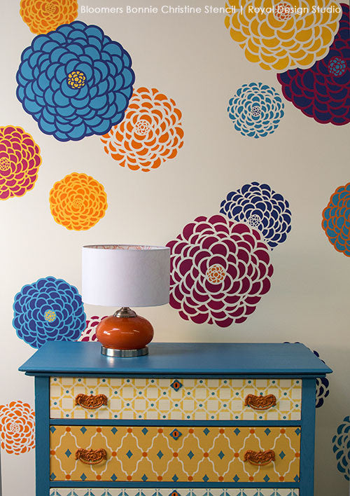 Bloomers Furniture Stencil Set - Reusable DIY Wooden Decorative Painting Templates for Home Decor & Crafts | Perfect for Furniture Upcycling, Wall Art, and DIY Projects
