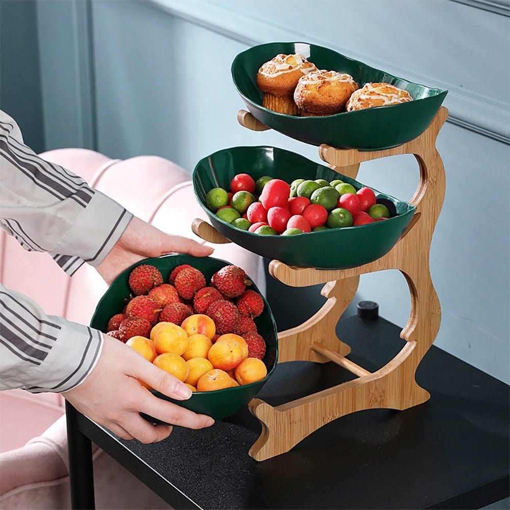 Calista 3 Tier Stainless Steel Fruit Basket - Elegant Kitchen Countertop Organizer for Fruits, Vegetables & Snacks | Perfect for Dining Table, Pantry & Party Serving