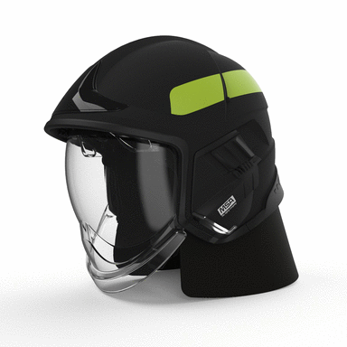 CAIRNS XF1 Modern Firefighter Helmet - Black Matte Finish | Lightweight & Durable Fire Safety Gear for Professional Firefighters & First Responders | Ideal for Emergency Rescue, Firefighting & Hazardous Environments