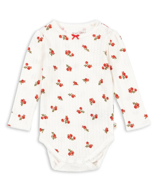 Organic Cotton Baby Bodysuit - KONGES SLOJD MINNIE GOTS Certified (6-18 Months) | Soft Onesie for Infants, Perfect for Playtime & Everyday Wear