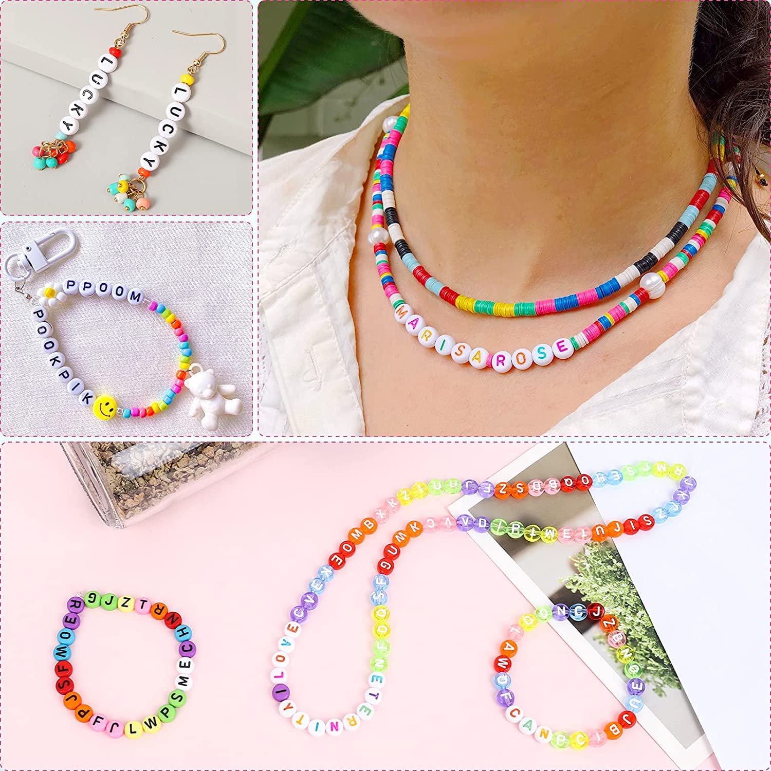 Vibrant Translucent Acrylic Russian Alphabet Beads for DIY Bracelets & Jewelry Making - 0.3