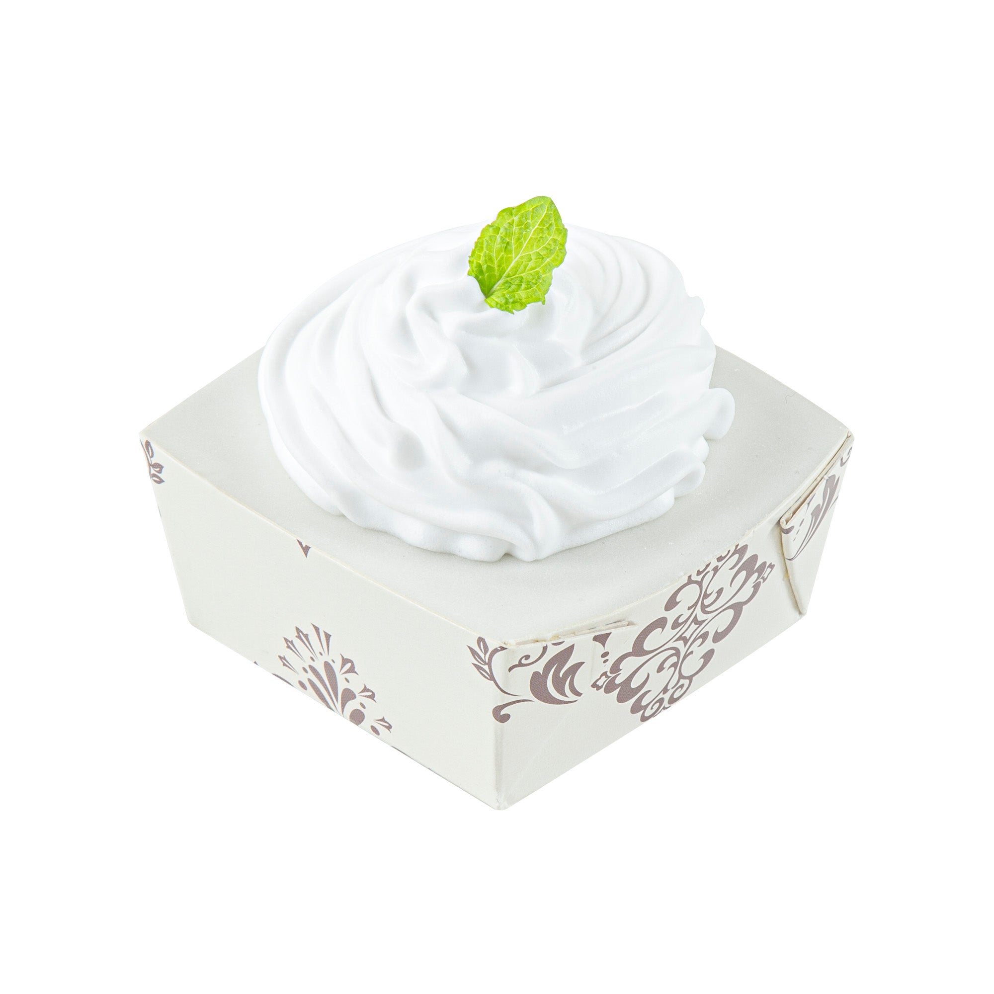 Bake Tek 6 oz Square Vintage Floral Beige Paper Baking Cups - Greaseproof Muffin Liners (3x3x1.5 Inch, 100 Count) - Perfect for Cupcakes, Muffins & Party Desserts