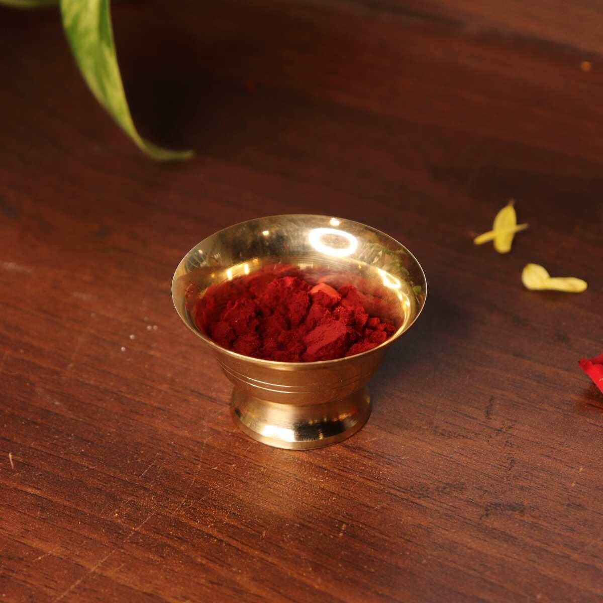 4-Piece Brass Sandalwood Bowl Set for Haldi, Kumkum & Pooja - Perfect for Indian Rituals, Wedding Gifts & Home Decor