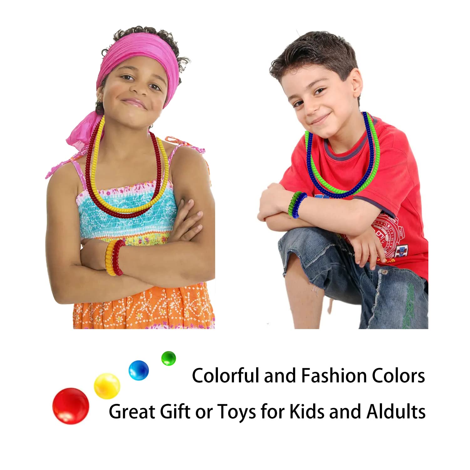 Sensory Chew Necklaces for Kids - 4 Pack Chewable Necklaces & 4 Bracelets for Autism, Anxiety, and Nail Biting Relief - Oral Sensory Toys for Autistic Children - Perfect for School, Travel, and Calming Sensory Needs