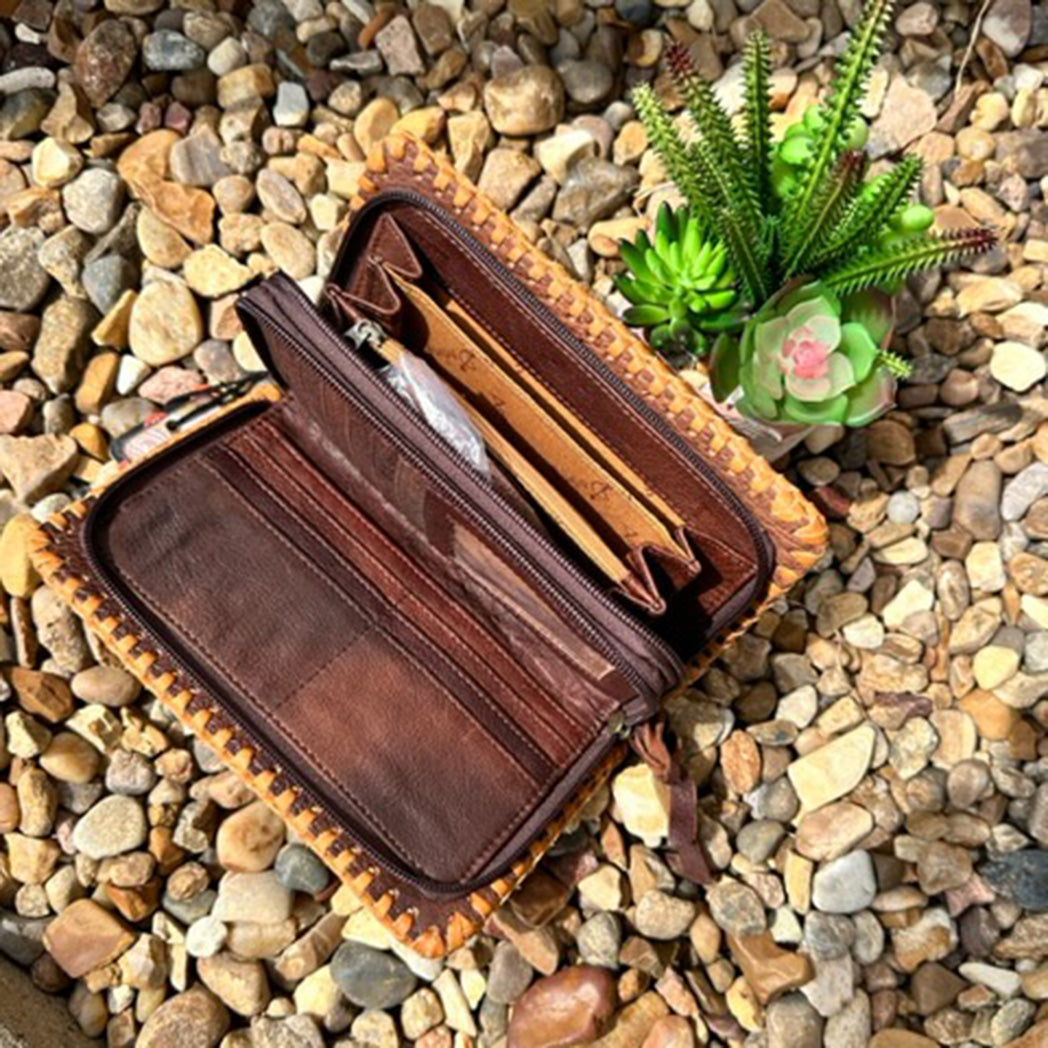 Handcrafted Genuine Leather Tooled Wallet for Men - Vintage Bifold Wallet with RFID Protection - Perfect for Everyday Use, Travel & Gifting