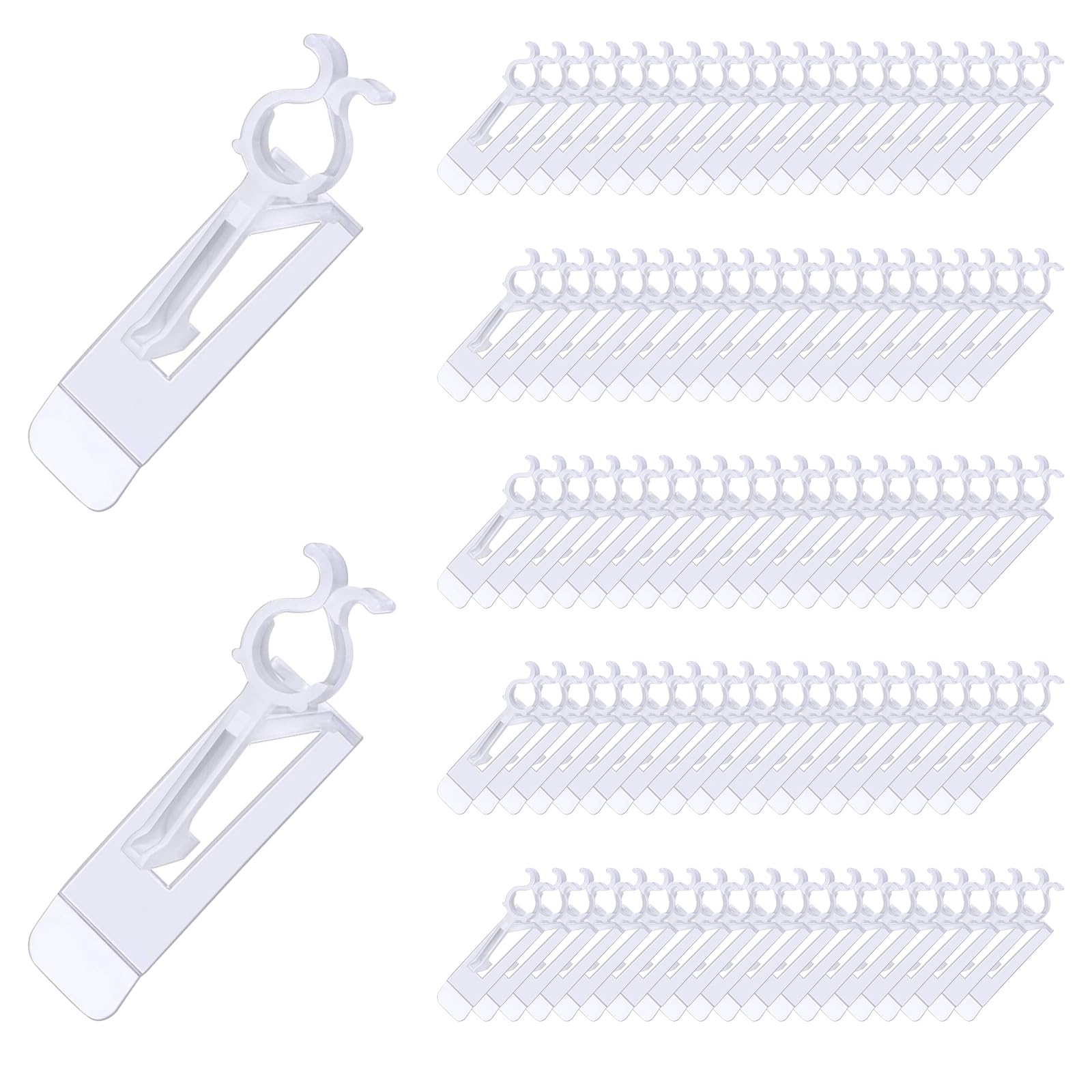100 Pack Holiday Light Clips - Outdoor Christmas Shingle Clips for C7/E12 & C9/E17 String Lights, Rope Lights - All-Purpose Gutter Hooks for Indoor & Outdoor Christmas Decorations (Perfect for Roof, Gutters, Railings & Holiday Displays)