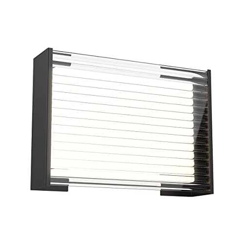 Kuzco Lighting EW37207-BK Dynamo Outdoor LED Wall Sconce Light Fixture - Black - Weatherproof Exterior Lighting for Porch, Patio, Garden & Entryway