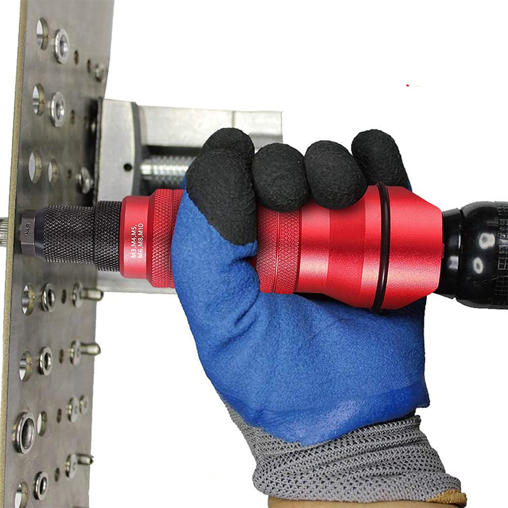 Cordless Rivet Nut Gun Tool - Electric Riveting Adapter for M3-M10 Insert Nuts | Easy Household & Metal DIY Repair | Perfect for Automotive, Furniture & Sheet Metal Projects
