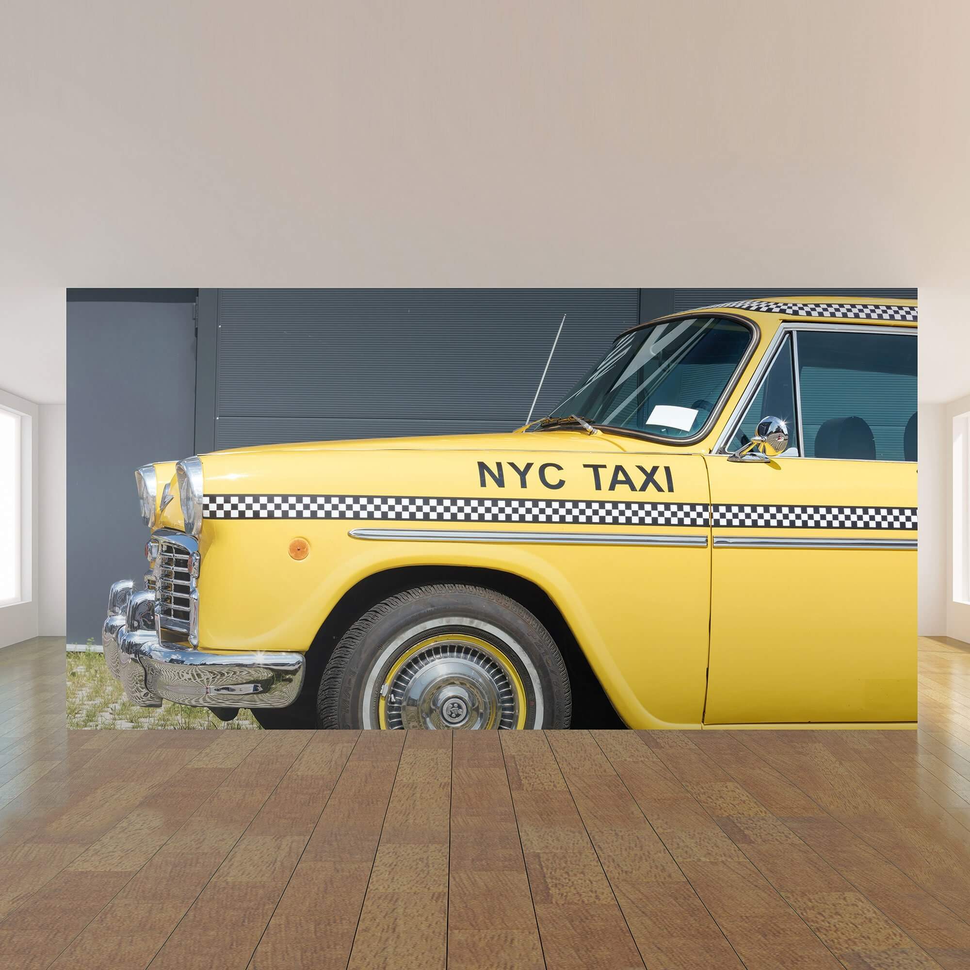 Green Car Peel and Stick Removable Wall Mural 4130 - Self-Adhesive Vinyl Wall Decal for Kids Room, Nursery, Playroom & Office Decor