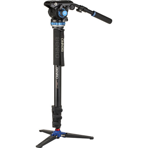 Benro A48FDS6PRO Professional Aluminum Video Monopod Kit - Lightweight & Adjustable for DSLR Cameras, Perfect for Travel, Vlogging, and Outdoor Photography