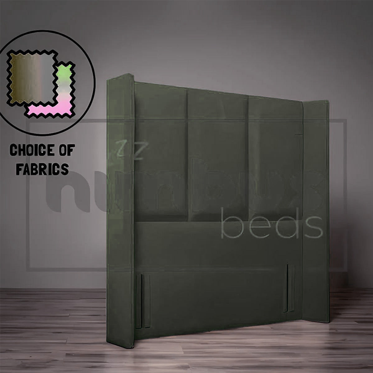 3 Panel Winged Headboard for Bedroom - Floor Standing Upholstered Headboard with Tufted Design - Perfect for Master Bedroom, Guest Room & Home Decor