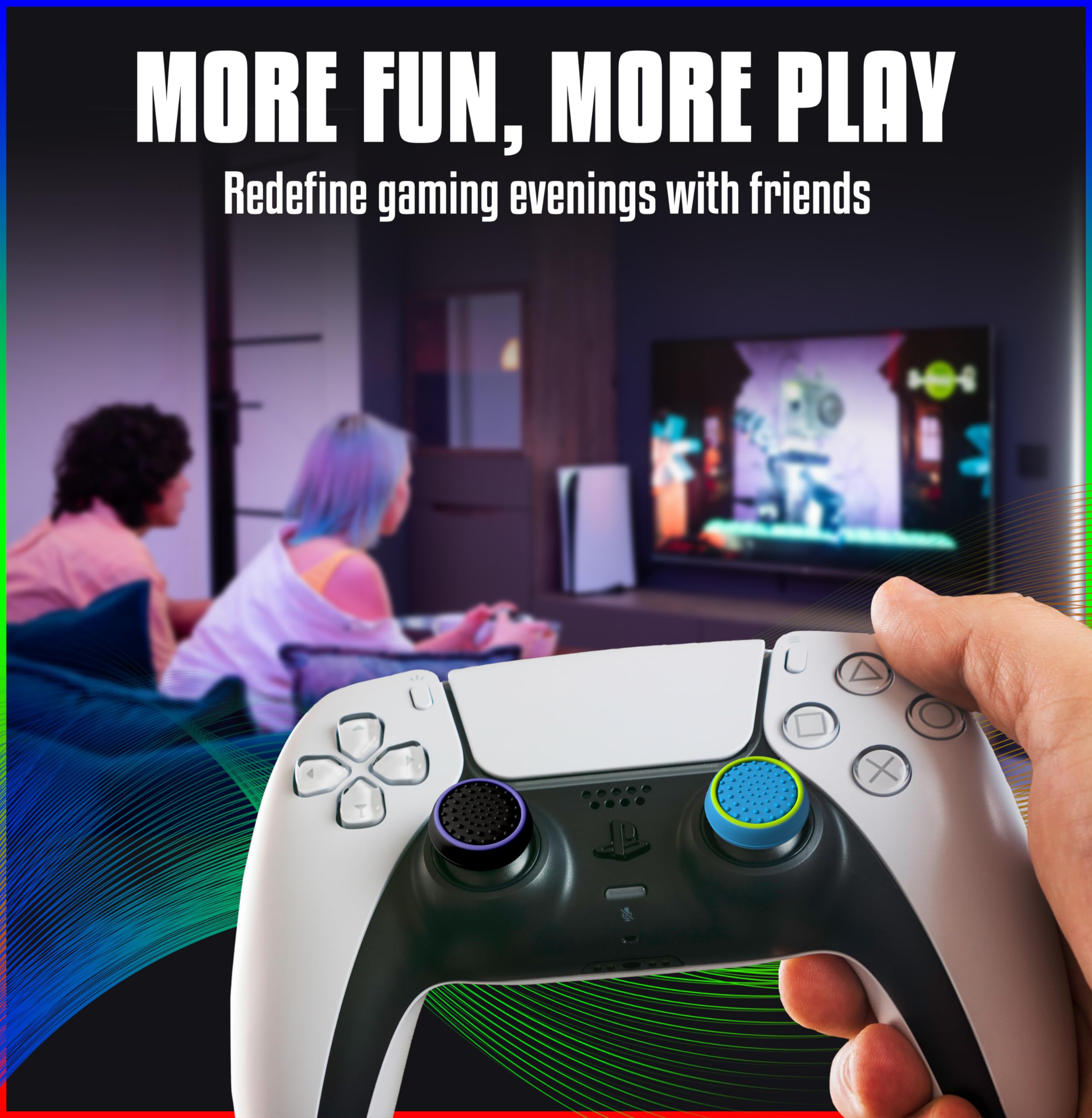 MatoSan® SpaceSan PS5 Controller Grip Caps - Aim Assist Grip for PS5, Xbox One, Series X/S, Switch Pro & PS4 - Joystick Protection & Thumbstick Attachments - Perfect for FPS Gaming & Long Play Sessions