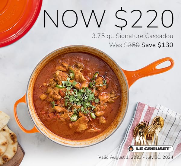 Le Creuset Signature Enameled Cast Iron Cassadou Dutch Oven - 3.75 Quart, Classic White | Perfect for Braising, Stewing & Slow Cooking Soups