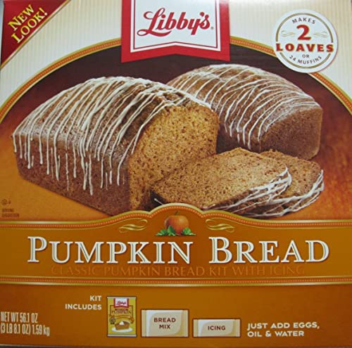 Libby's All Natural Pumpkin Bread Kit with Icing - 2 Loaves, 56.1oz (Pack of 3) | Easy Homemade Baking Mix for Fall Desserts, Thanksgiving & Holiday Treats