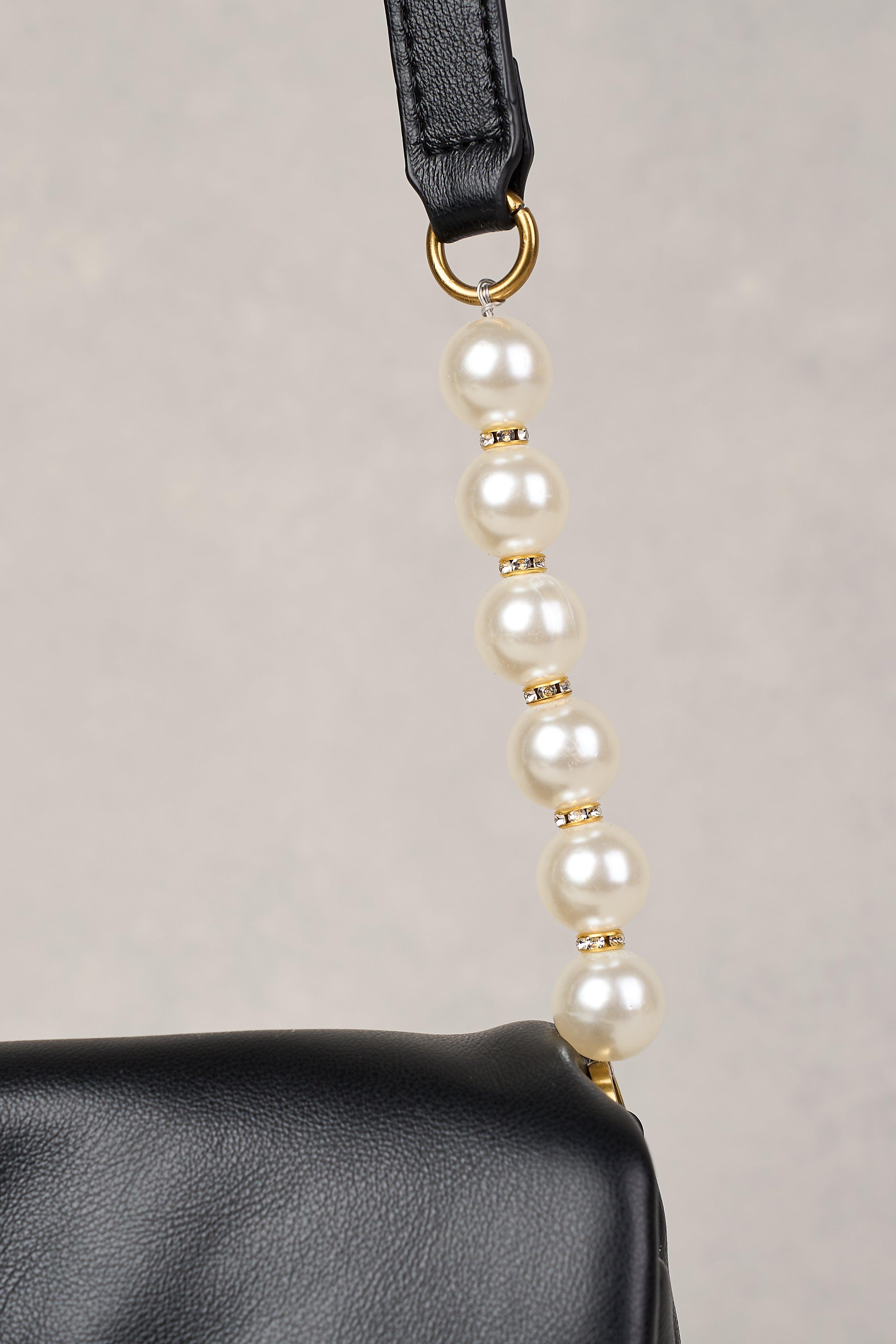 Polly Pearl Strap Bag - Elegant Black Crossbody Purse for Women | Perfect for Date Night, Parties & Evening Events