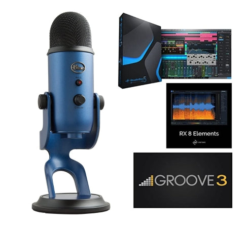 Blue Yeti USB Premium Microphone Bundle for Streaming, Podcasting & Recording - Professional Studio Quality Mic with 3 Color Options (Blackout, Silver & White) - Perfect for Twitch, YouTube, Discord & Home Studio Setup