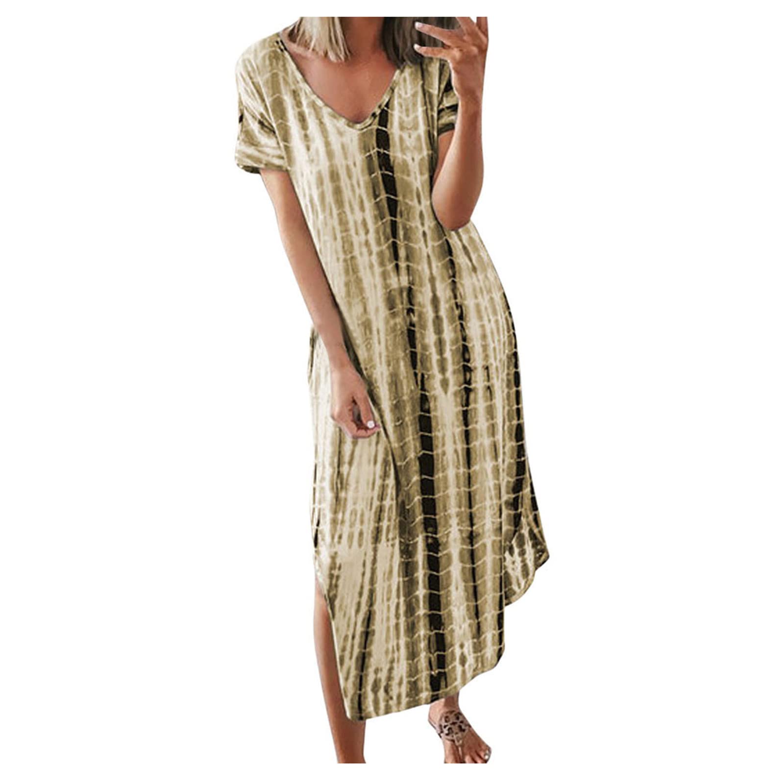 Oelaio Women's Pink Summer Maternity Dress - Flowy Photoshoot Dress That Hides Tummy, Graduation Dress for 8th Grade | Perfect for Beach Vacations, Baby Showers & Special Occasions