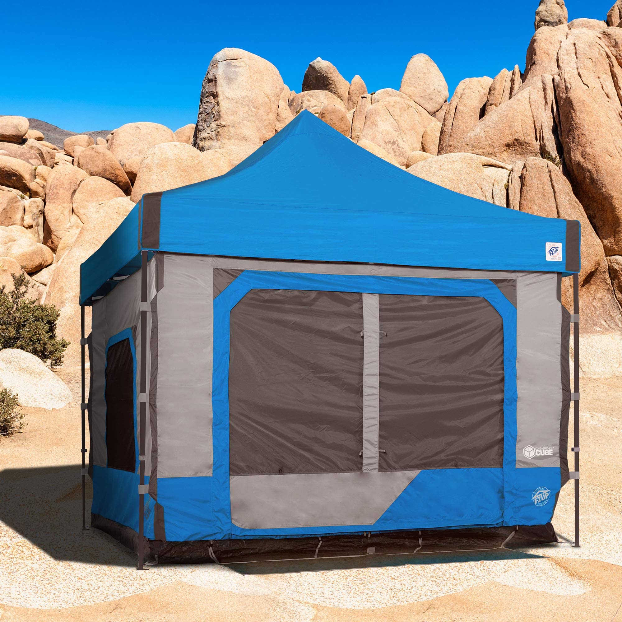 E-Z UP Camping Cube 6.4 – Convert 10' Straight Leg Canopy into Waterproof Camping Tent (Canopy/Shelter Not Included) – Perfect for Outdoor Camping, Beach Trips & Picnics