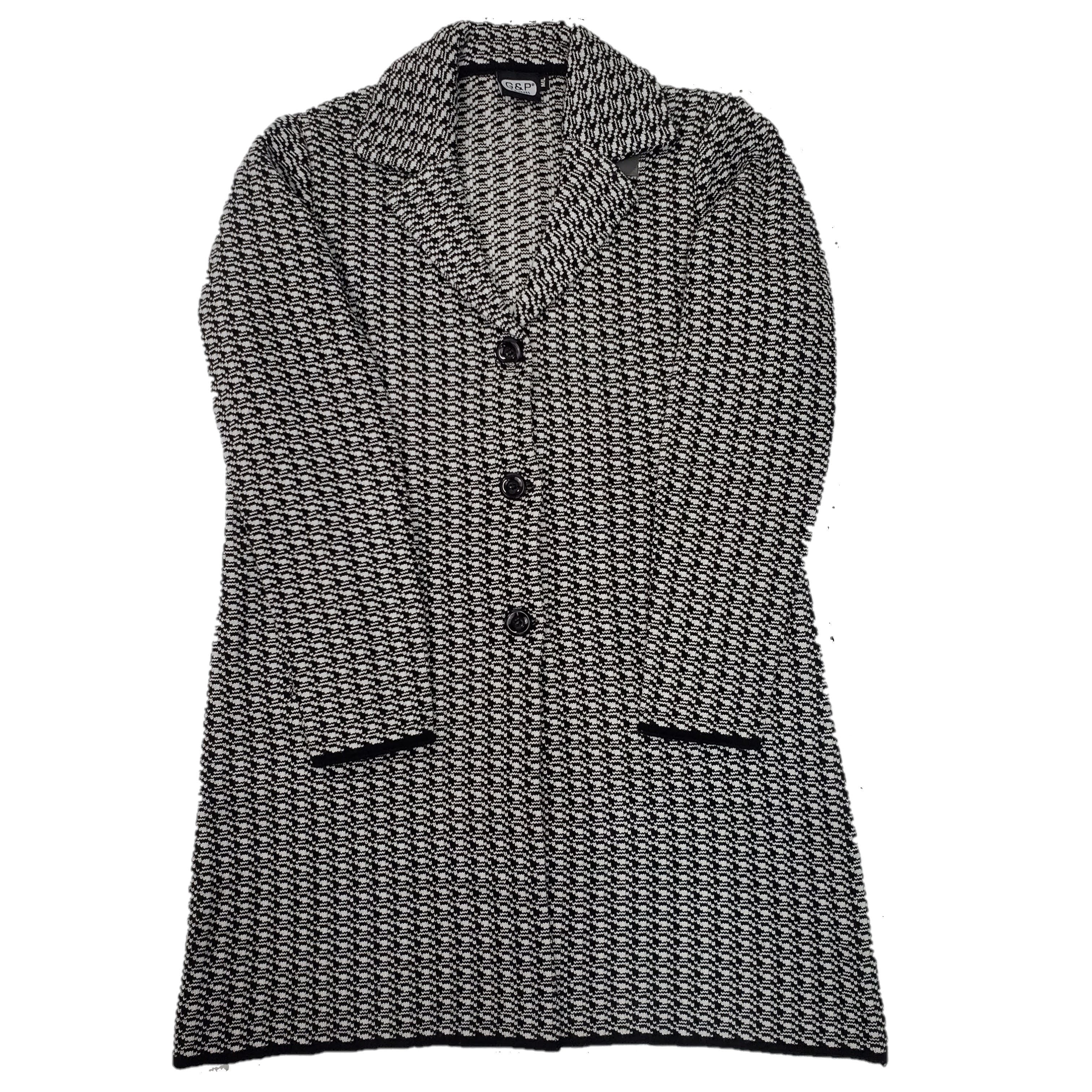 Women's Stylish Knitted Designer Coat - Cozy Winter Fashion for Casual Outings & Office Wear