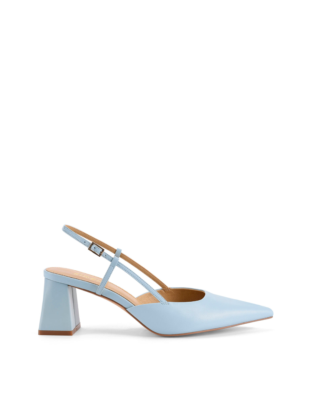Yasmine Slingback Heels - Pale Blue Leather Women's Dress Shoes for Weddings, Parties & Office Wear | Comfortable & Stylish Mid Heel Pumps