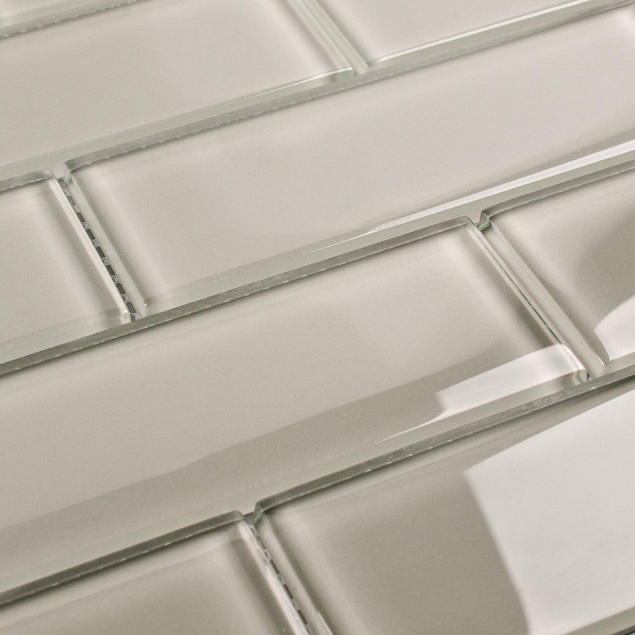 Premium French Gray Glass Subway Tile 2x6 - Elegant Kitchen Backsplash & Bathroom Wall Decor for Modern Homes