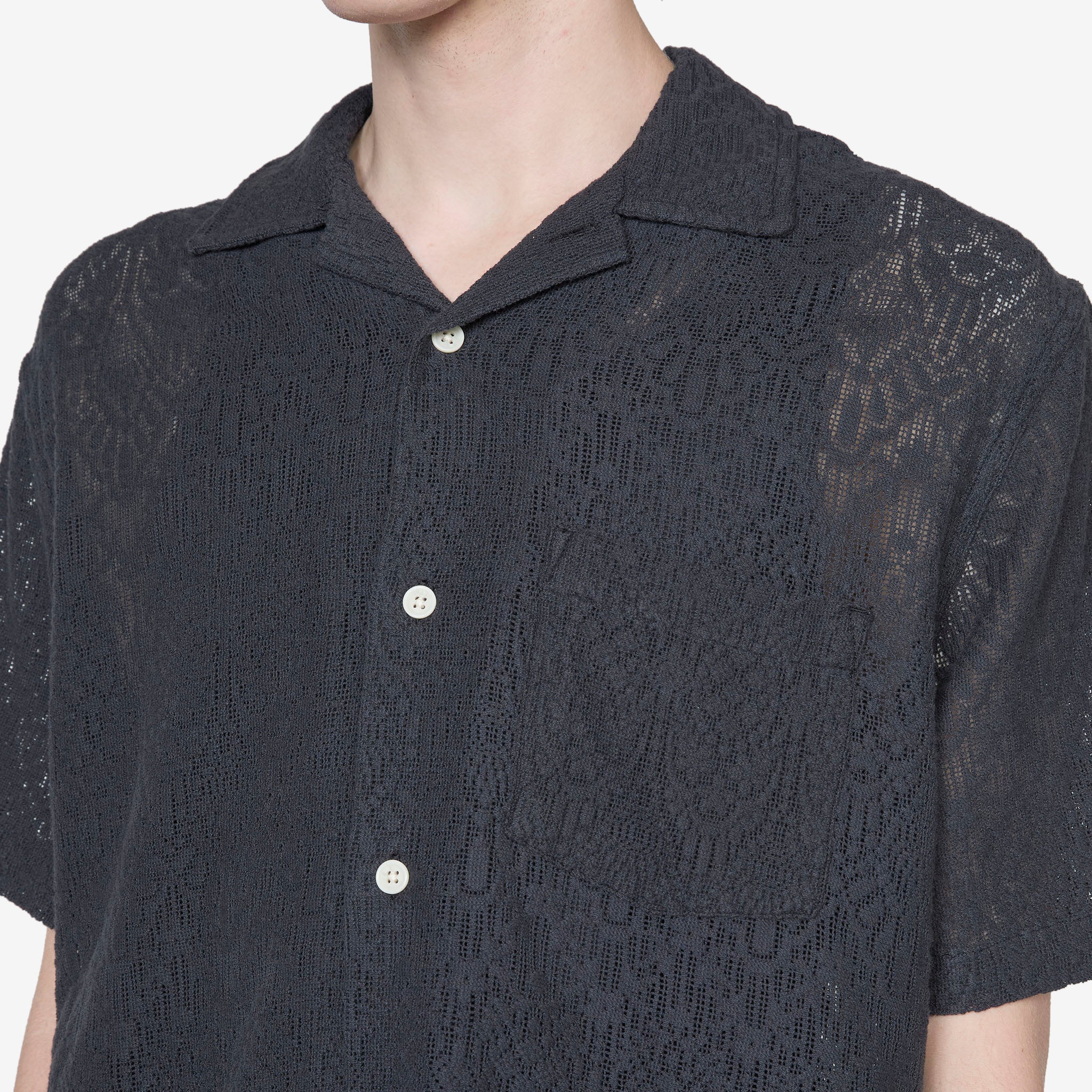 Alhambra Short Sleeve Camp Shirt for Men - Classic Black Casual Button Down Shirt - Perfect for Summer Outings, Beach Vacations & Outdoor Adventures