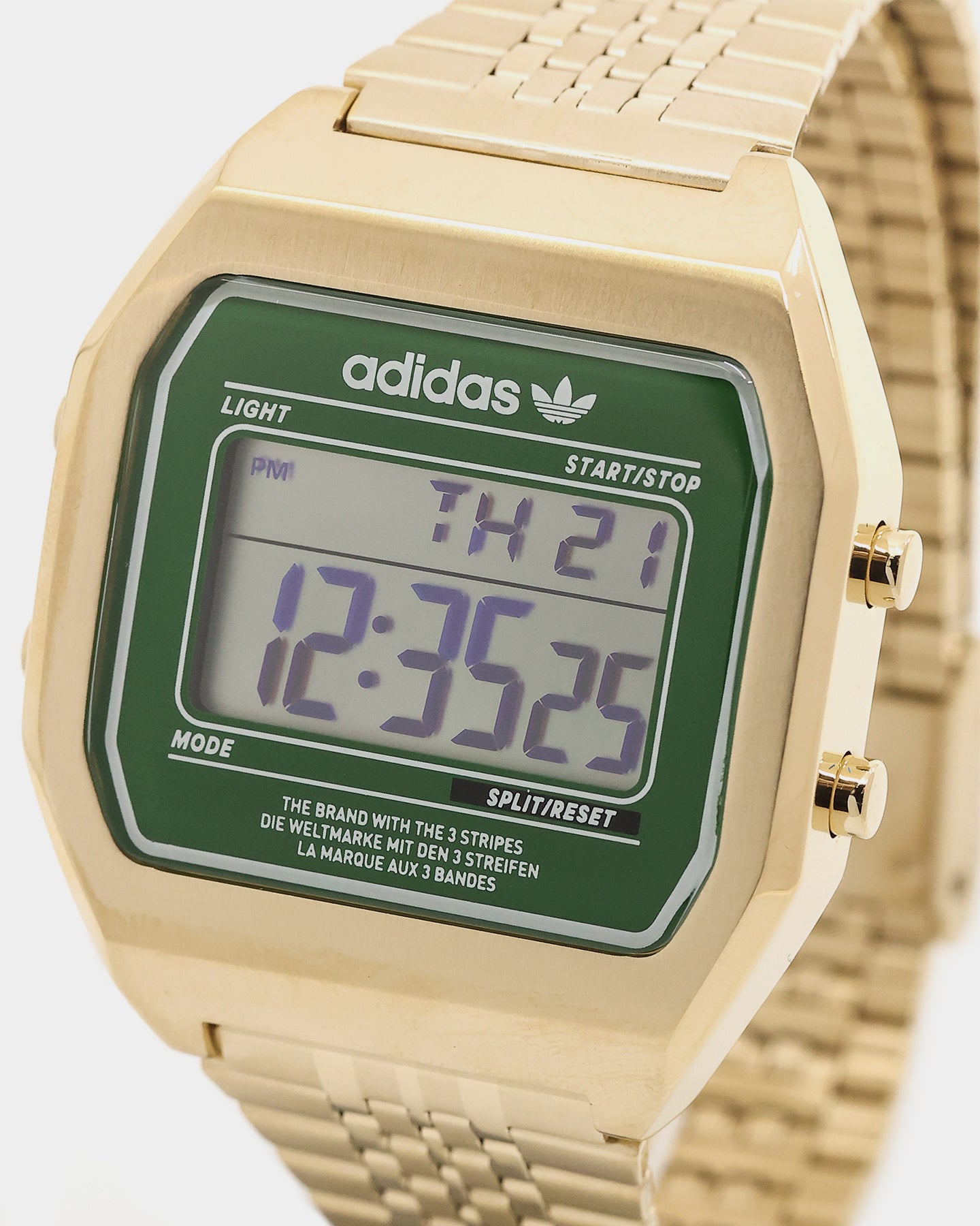 Adidas Digital Two 36MM Gold/Green Watch - Stylish Unisex Sports Watch with Digital Display for Running, Gym & Outdoor Activities