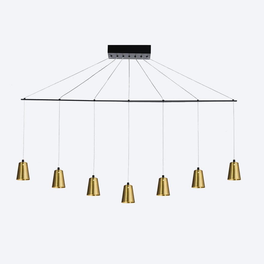 ZORO LINEAR 7 LED Pendant Light with Yosh Shade - Dimmable Modern Lighting for Kitchen Island, Dining Room & Living Room