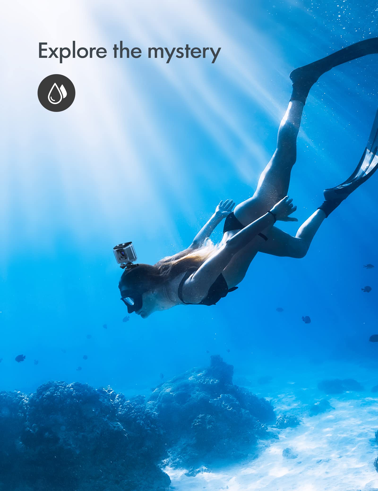 WOLFANG GA200 4K Dual Screen Sports Camera - 24MP Wide Angle WiFi Waterproof Action Camera with EIS Stabilization, Touch Screen, Remote Control & Accessories (2 Batteries, Charger, Microphone) - Perfect for Vlogging, Underwater Adventures, Motorcycle Riding & Extreme Sports Recording
