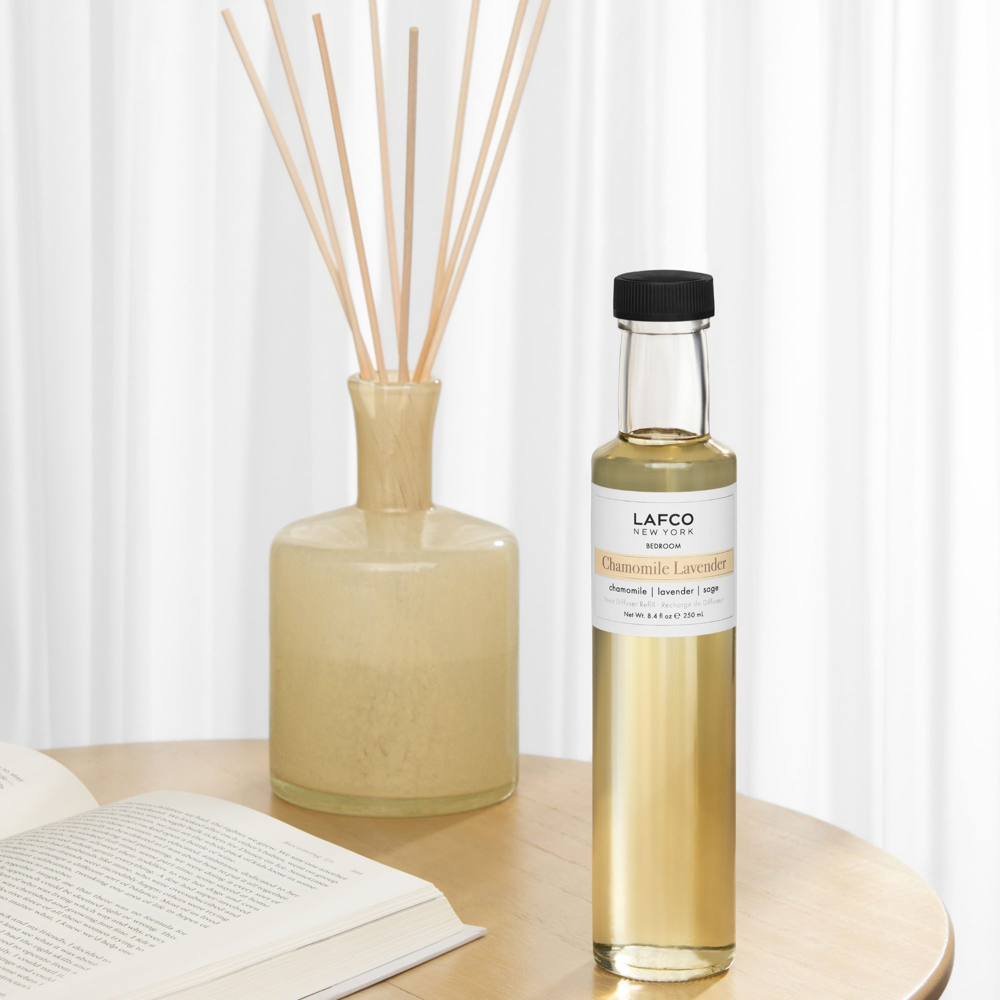 Premium Chamomile Lavender Reed Diffuser Refill Oil - 8oz Aromatherapy Essential Oil for Home, Office, Bedroom & Bathroom Relaxation